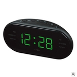 24 Horas 220V / 50Hz Relógio Digital Rádio Campainha LED Display Despertador Snooze Desktop Timer de Mesa Pesquisa Automática FM / AM