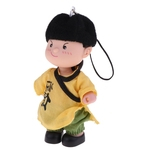 4 Polegada Mini Kung Fu Boneca Chaveiro Lembrança Chaveiro Chaveiro Ornamento Roupas Amarelas