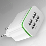 QUENTE (Em estoque) 4 USB carregador de parede EU Plug carregamento rápido Travel Charger Adapter Type-C cabo de telefone carregadores