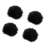 4 Xfurry Windscreen Windshield Muff Lapela Lapela Microfone Microfone Preto