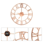 40 cm Silent Rose gold & Copper Roman Metal Openwork Relógio de Parede Home Decor Sala Design Simples