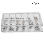 40PCS relógio impermeável Crown peças de reposição Kit Assorted Gold & Silver Assista Repair Tool