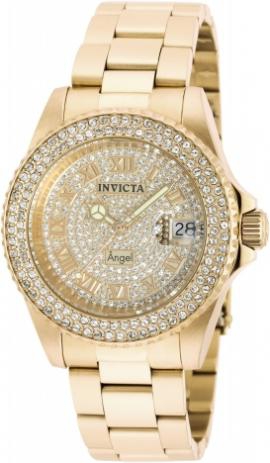 45645997701Relógio Invicta 90255 Feminino Swiss Banhado Ouro