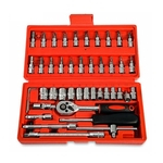 46Pcs1 / 4in motocicleta Car Repair Tool Ratchet Wrench Set Unidade Soquete Spanner Kit Batch chave de fenda de soquete Set DIY Toos