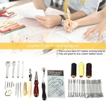 48pcs artesanato de couro kit ferramentas DIY costura de couro de costura perfurador ferramentas de escultura