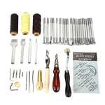 48pcs artesanato de couro kit ferramentas DIY costura de couro de costura perfurador ferramentas de escultura