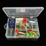 34Pcs Assorted Pesqueiro Kits Artificial Minnow Isca Camarão Frog por água salgada pesca de água doce Box Plastic Packing