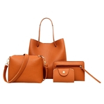 4pcs Mulheres padr?o bolsa de couro + Crossbody Bag + Messenger Bag + Pacote de cart?o