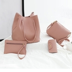 4pcs Mulheres padr?o bolsa de couro + Crossbody Bag + Messenger Bag + Pacote de cart?o