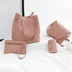 4pcs Mulheres padr?o bolsa de couro + Crossbody Bag + Messenger Bag + Pacote de cart?o