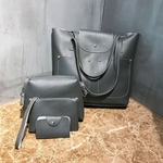 4pcs Mulheres padr?o bolsa de couro + Crossbody Bag + Messenger Bag + Pacote de cart?o