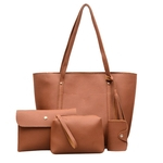 4pcs Mulheres Tassel bolsa de couro + Crossbody Bag + Messenger Bag + Pacote de cart?o