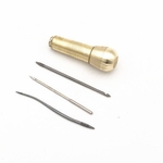 4pcs / set Ferramentas de costura furador 3 Needles + Copper Kit Handle para a reparação de lona Sapatos de couro