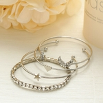 4pcs / set Mulheres Pulseira moda elegante Diamond Star Lua Concise pulseira aberturas