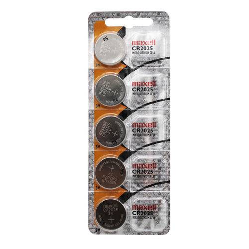 5 Baterias Pilha Maxell Cr2025 Bateria Relogio Original