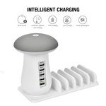 REM 5 Carregar Portos Celular Bracket Mushroom Tabela lâmpada de mesa Decor