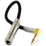 3,5 Masculino plug Jack Stereo para 6,35 Feminino Stereo Cabo de extensão de linha de áudio angular Cabo Cabo jack estéreo