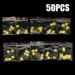 50pcs Conjunto de capacitores de filme plástico de segurança de polipropileno com 10 valores (1nF-0,47 uF)