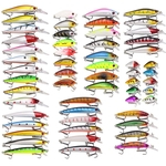 56 Pcs Mixed Fishing Lure Bait Set Kit Wobbler Crankbait Swimbait Com Treble gancho Sea pesca Ferramentas