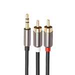 3.5mm masculino (TRS 1/8 de polegada) para 2 RCA macho estéreo analógico Adaptador de Áudio Cabo