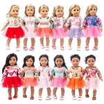 5pcs / conjunto diferente Moda Chiffon Mini Dress for de 18 polegadas American Doll Vestido