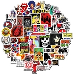 52pcs Rock Band Doodle Personalidade Adesivos Mala Laptop Frigorífico Decal Paster