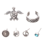 6 Pçs Conjunto De Brincos De Brincos De Punk Vintage Feminino Fantasia Menina Boêmio Orelha Studs Conjunto