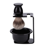 36441 Men Plastic Soap Bowl Three Sets Shaving Brush Multi-function Bracket