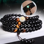 6mm 108 Buda Grânulos Agata Pulseira Luminosa Dragão Mala Pulseira Yoga Preto Onyx Homens Mulheres Mão Pulso Moda Jóias Sorte Presente