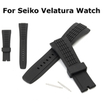 26mm Pulseira de Relógio de Silicone Preto Para Seiko Velatura Assista Substituíveis de Borracha À Prova D 'Água Especial Pulseiras Populares