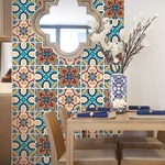 6PCS 20 * 20cm Estilo Mediterrâneo Match Free Retro impermeável Tile Oilproof Etiqueta para a cozinha decoração do banheiro