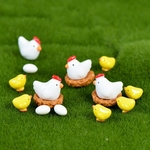 6pcs Mini Resina boneca ovos de galinha brinquedo paisagem em miniatura presente Bonsai Detalhes Robots Crafts toy
