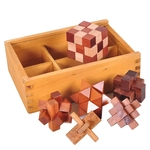 6 Pçs / set Chinês Tradicional Brinquedo Luban Bloqueio Único Magia 3D Puzzles De Madeira Cubo De Madeira Intelectual Brinquedos Educativos Presentes