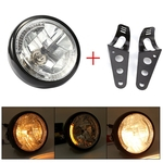 7" Motorcycle DC Modificado Titular Retro Frente Faróis Lamp LED transformar a luz Suporte 12V Motorbike Acessórios