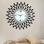 70 CM Moderno Relógio de Parede Metal Sunburst Digital Wallclock Clara Diamante Cristal Miçangas Jóias Home Deco