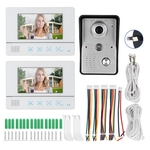 7in Video Doorbell Intercom 2 Monitors TFT Screen Night Vision Remote Control System 100-240V