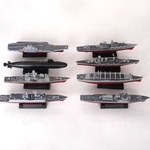 8 pçs / set 4D montado navio porta-aviões kit de modelo de navio de guerra submarino