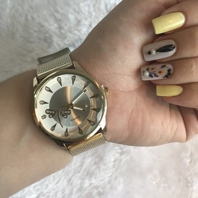 #8590 - Relógio Pulseira Silicone Dourado