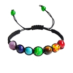 8mm Beads arco-íris Ágata Bangle Cura Balance Bead Energia Bracelet Sparkling de cristal Yoga