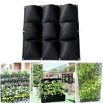 9 Bolsos Verticais Plantar Sacos Pendurados Planter Pot Vertical Jardim Planta Que Cresce Container Bag Flower Varanda Parede Sementeira