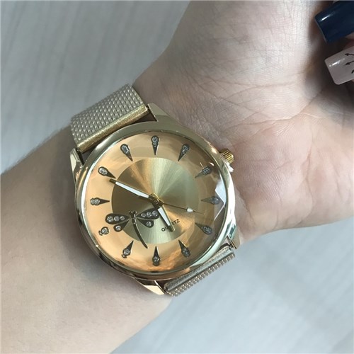 #9091 - Relógio Pulseira Silicone Dourado