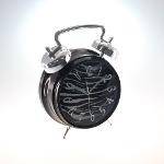9121-09 Relógio Mesa Purpurina Zebra Prata