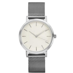 A?o inoxid¨¢vel ultra-fino Strap Watch Homens Mulheres rel¨®gio de pulso rel¨®gio de quartzo