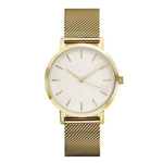 A?o inoxid¨¢vel ultra-fino Strap Watch Homens Mulheres rel¨®gio de pulso rel¨®gio de quartzo