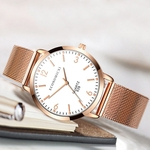 Women Fashion Personality Quartz Watches Stainless Steel Mesh Wrist Strap Watch