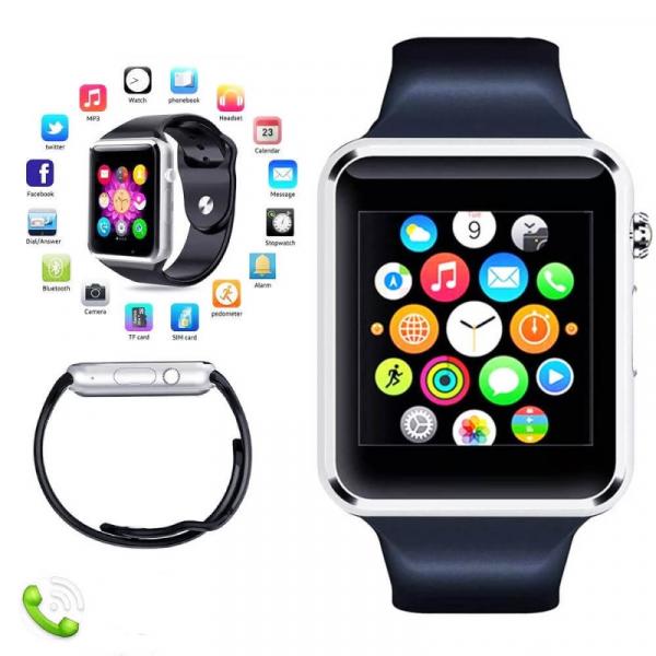 A1 Relógio Inteligente Smart Watch Bluetooth Chip Android - Prata - Lx