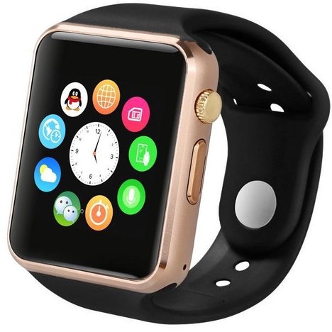 A1 Relógio Inteligente Smart Watch Bluetooth Chip Android S7 Dourado