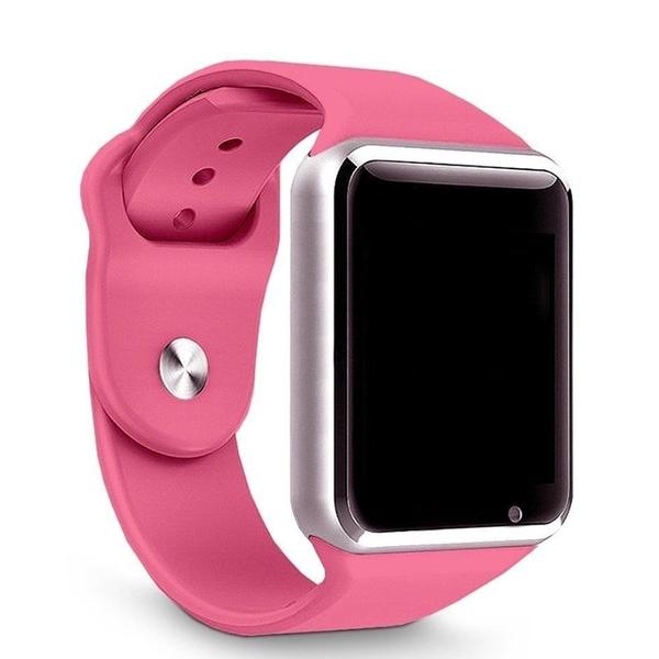 A1 Relógio Inteligente Smart Watch Bluetooth Chip Android S7 Rosa