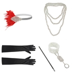 Accessories Set Headband Gloves Cigarette Holder Necklace Bracelets