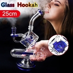 Acessórios de vidro azuis do cachimbo de água de vidro de Shisha do cachimbo de água de 25cm para plataformas de fumo do dabber